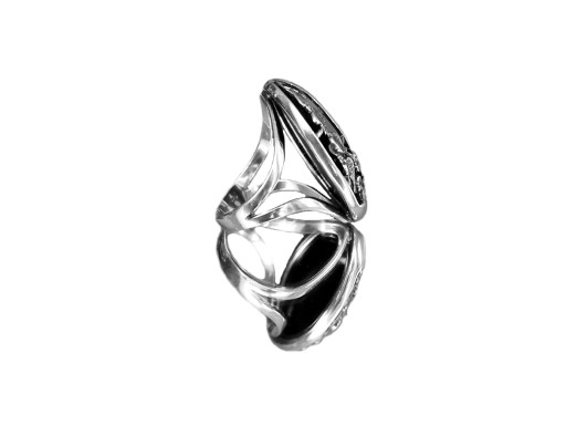 925 Silver Openwork Ring Большое Onyx Onyx R23