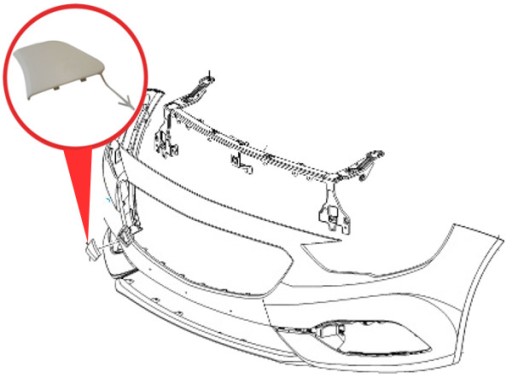 НАКРЫШКА КРЮКА ПЕРЕДНЕГО БАМПЕРА ДЛЯ OPEL INSIGNIA B II
