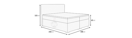 ŁÓŻKO KONTYNENTALNE MEDIOLAN III - 140X200 Wariant A1 - z 4 szufladami