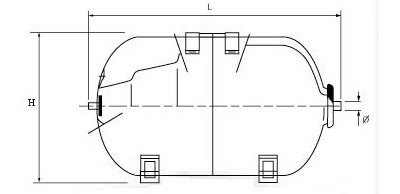 Zbiornik 80L przeponowy hydroforowy poziomy 80L