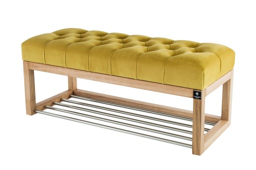 50 Producent Ławka Pikowana Zółty EMRA WOOD