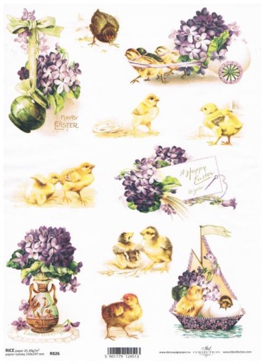 PAPIER RYŻOWY do decoupage A4 R826 Wielkanoc