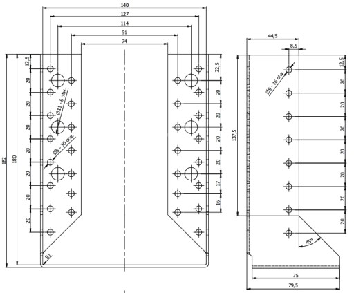 ПОДВЕСКА ДЛЯ БАЛКИ WBZ37, ИЗОГНУТЫЙ СОЕДИНИТЕЛЬ 140x180 СЕРТИФИКАТ