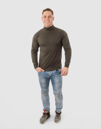 Elegancki Sweter Golf Męski Golfy WXM r XL brązowy