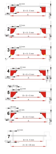 ВНУТРЕННИЕ КАССЕТНЫЕ РОЛЬСТАВНИ AL, размеры 62x130 A