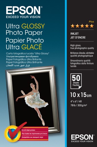 Фотобумага Epson Ultra GLOSSY 10х15 300г 50 листов.