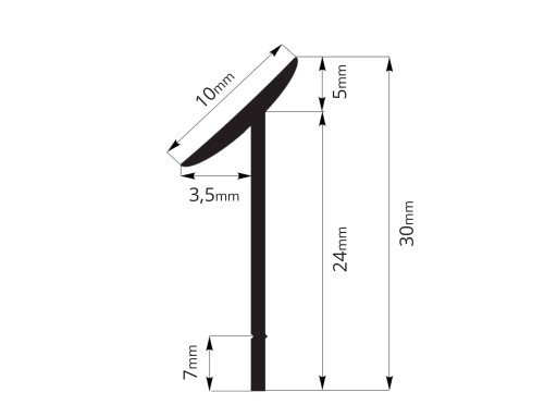 LISTWA Przyblatowa USZCZELNIAJĄCA 4,2m ALUMINIUM