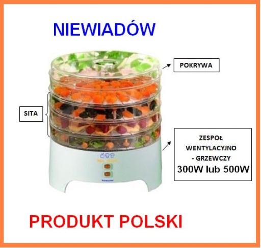 СУШИЛКА ДЛЯ ГРИБОВ И ОВОЩЕЙ NIEWIADÓW 500W ПОЛЬША