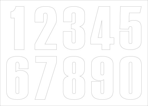 НАКЛЕЙКА С СТАРТОВЫМ НОМЕРОМ № 3 130 мм БЕЛАЯ 3 ШТ.