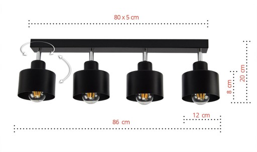 Потолочный светильник в скандинавском стиле LOFT Черный 384-B4 LED