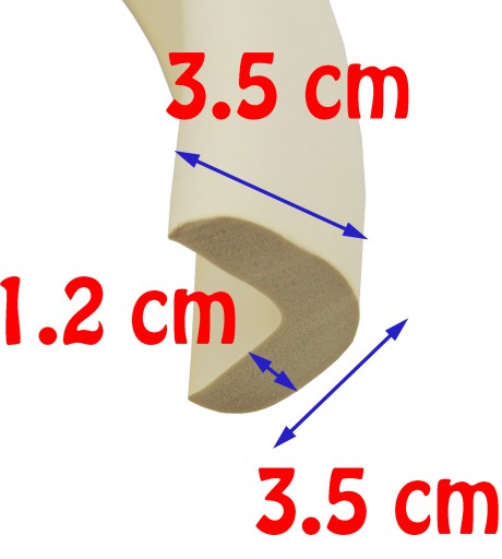 TAŚMA piankowa OCHRONNA DO narożników na kanty rogi 500cm LSHAPE gruba