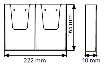 Подвесной карманный диспенсер для листовок 2xDL (1/3 А4)