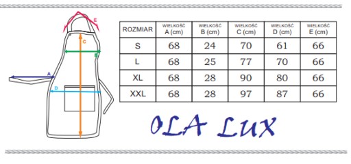 Fartuch przedni z lamówką PRODUCENT r. 2XL