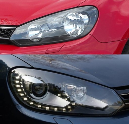 ADAPTERY VW GOLF 6 LAMPY ZWYKLE NA LED BI XENON