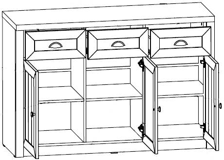 Комод для гостиной, спальни, столовой с ящиками, шкафы PROWANSJA K3SP