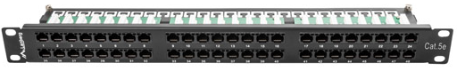 PATCH PANEL 48 PORT 1U KAT.5E UTP CZARNY LANBERG