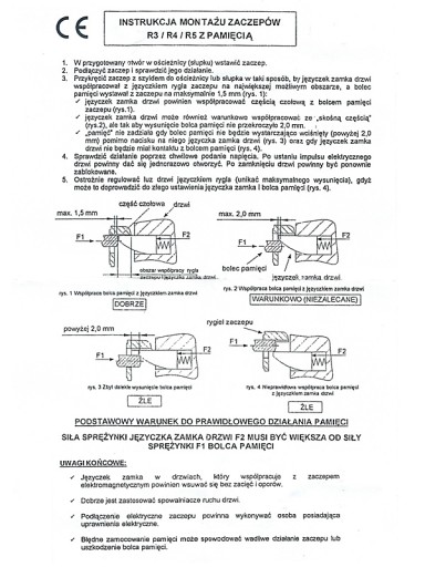 Elektrozamek R4 elektrozaczep 8-12V funkcja pamięć