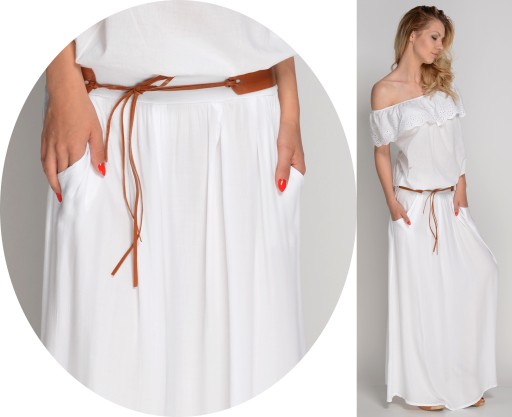 Красивая длинная юбка SUMMER WHITE BOHO MAXI