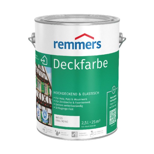 Краска Deckfarbe Remmers белая кроющая 0,75л