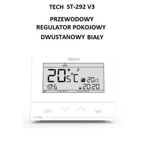 TECH ST-292V3 REGULATOR POKOJOWY DWUSTANOWY BIAŁY
