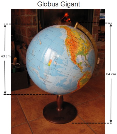GLOBUS polityczno - fizyczny PODŚWIETLANY GIGANT - 42 cm