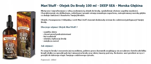 Man'stuff Olejek Do Brody / 100 ml Morska Głębina!