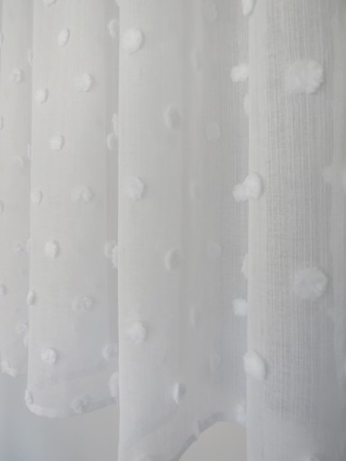 ГОТОВАЯ ШТОРА BUBBLES POMPONS БЕЛАЯ 200 см на 250 см На заказ