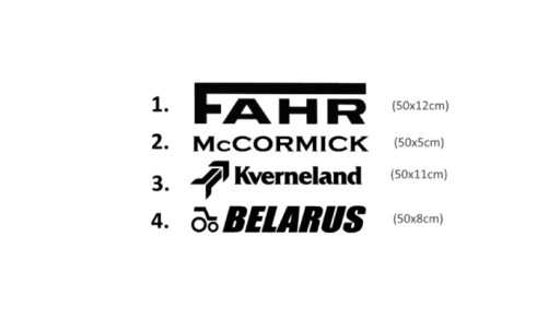 Наклейка с логотипом FAHR MCCORMICK KVERNELAND BELARUS