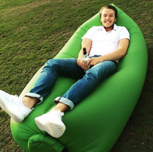 Nadmuchiwana Rozkładana Sofa Leżak Fotel Plażowy Materac na Plaże 9027 żółt