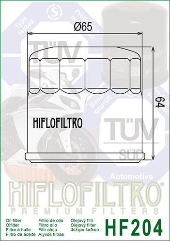 HIFLO FILTRO HF204 Масляный фильтр для / ZX / CB / YZF / CBF / KVF / YFM / OTHER