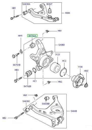 Пресс для втулок задних поворотных кулаков Range Rover, L322