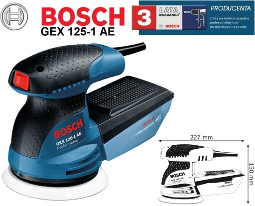 Эксцентриковая шлифовальная машина Bosch GEX 125-1 AE