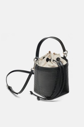 Сумка ZARA Snake Bag 5376/304 корзина чёрная