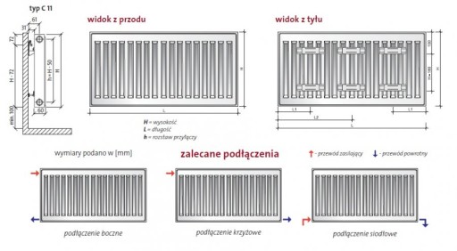 Радиатор боковая панель 900x500 C11 Purmo