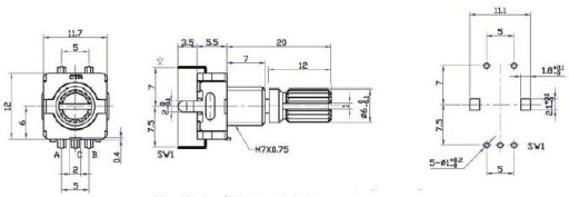 Импульсный потенциометр энкодера cdr500 cdr2005 (4686)