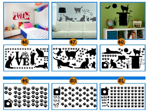 НАКЛЕЙКИ на стену КОШКИ, кот, наклейка на стену