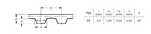 Ремень ГРМ T5 450 ширина 10мм Optibelt