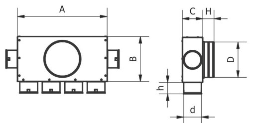 Коробка распределительная 160/6х75 GREENFLEX с рекуперацией тепла + шплинты