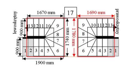 Модель лестницы CORA Moreno 250 Lux U180 13 элементов