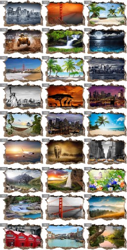 ФОТОобои 3D дырка, наклейка GREEK TOWN