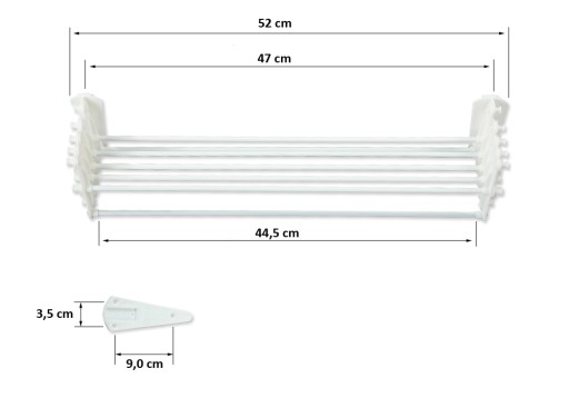 Suszarka Łazienkowa HARMONIJKOWA 50cm naścienna