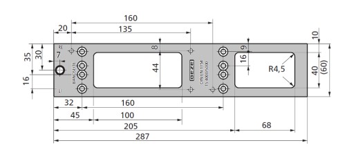 Монтажная пластина для доводчика GEZE TS 4000, коричневая