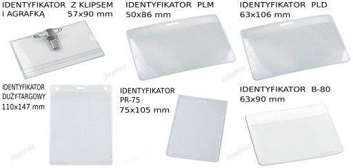 57x90 mm IDENTYFIKATOR pion. Holder Etui na smycz