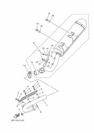 УПЛОТНИТЕЛЬ ВЫХЛОПА YAMAHA YFZ 450 R OEM 09-19