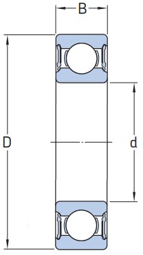 6201 2RS NSK Шарикоподшипник 12х32х10