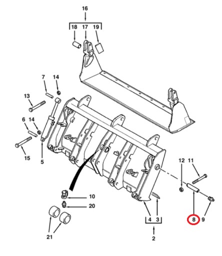 ШТИФТ ПЕРЕДНЕГО КОВША TEREX 760 860 3507539M1