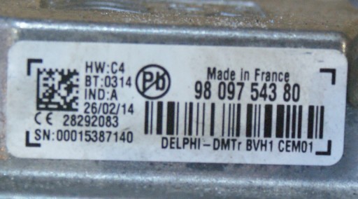 CITROEN DS3 C3II / KOMPUTER START STOP 9809754380