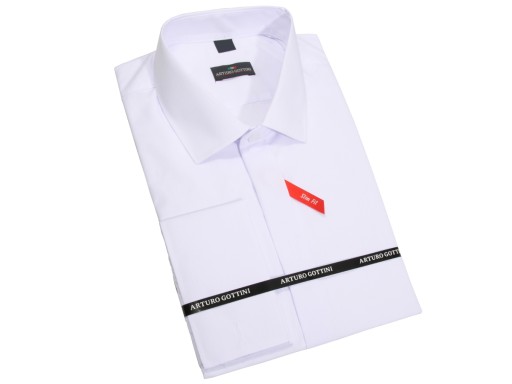 БЕЛАЯ ОДНЯЯ РУБАШКА С ЗАпонками 44 188-194 SLIM