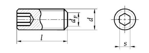Установочный винт M24x100 с потайной головкой, черный, DIN 913, 1 шт.