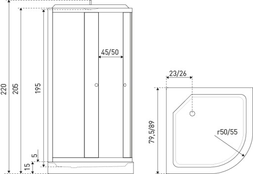 Гидромассажная кабина Kerra Oviedo 80 x 80 см